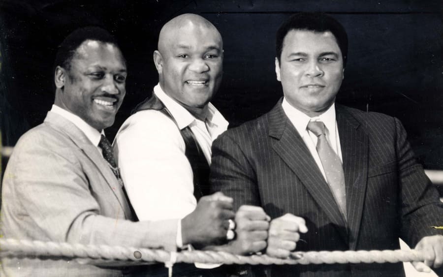 Heavyweight Boxing Heros Joe Frazier George Foreman And Muhammad Ali