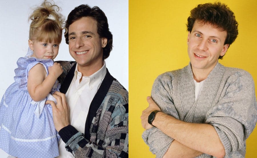 Danny and Michelle Tanner of Full House / Paul Reiser posing for a promotional photograph for My Two Dads 