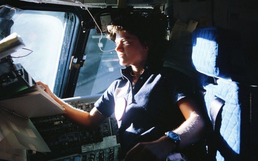 View of American astronaut Sally Ride
