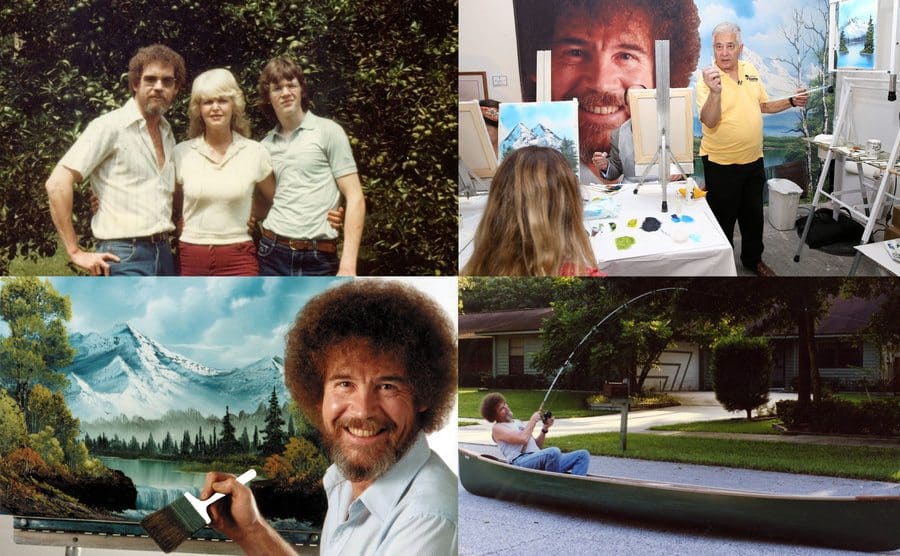 Bob Ross with his wife and son / The Bob Ross Studio / Bob Ross painting / Bob Ross