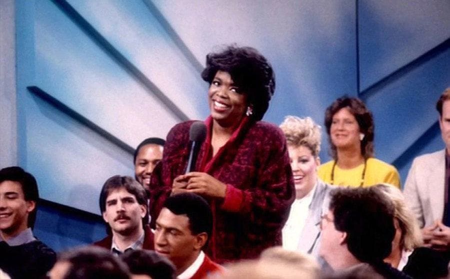Oprah Winfrey is hosting her talk show. 