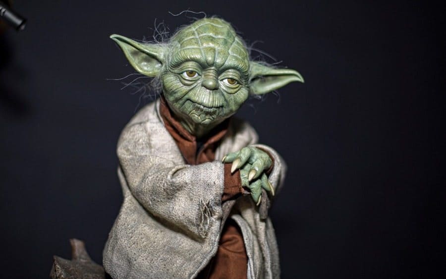A display statue of Yoda from 