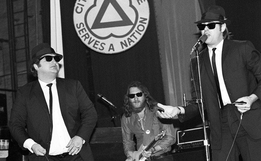 The Blues Brothers performing 