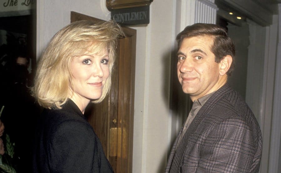 Joanna Kerns and Dan Lauria attend Clive Davis' 1990 Pre-Grammy Party.