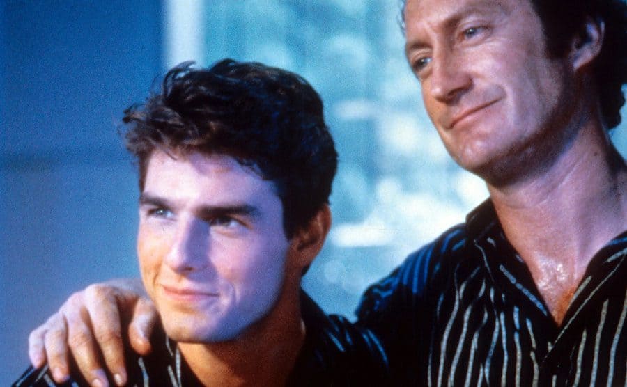 Tom Cruise and Bryan Brown behind the bar together.