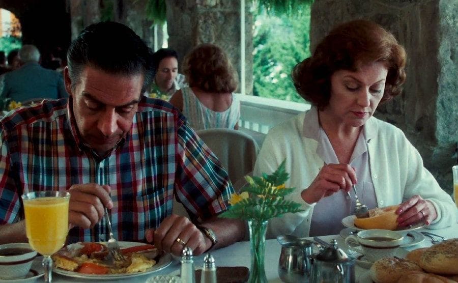 Movie still of Baby’s parents eating breakfast.