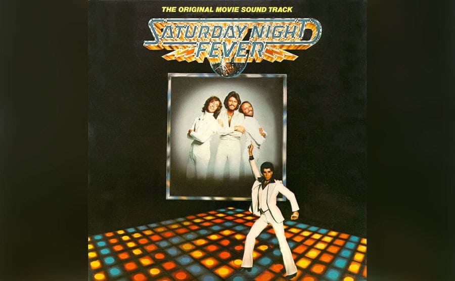 The album cover of the original movie soundtrack for Saturday Night Fever. 