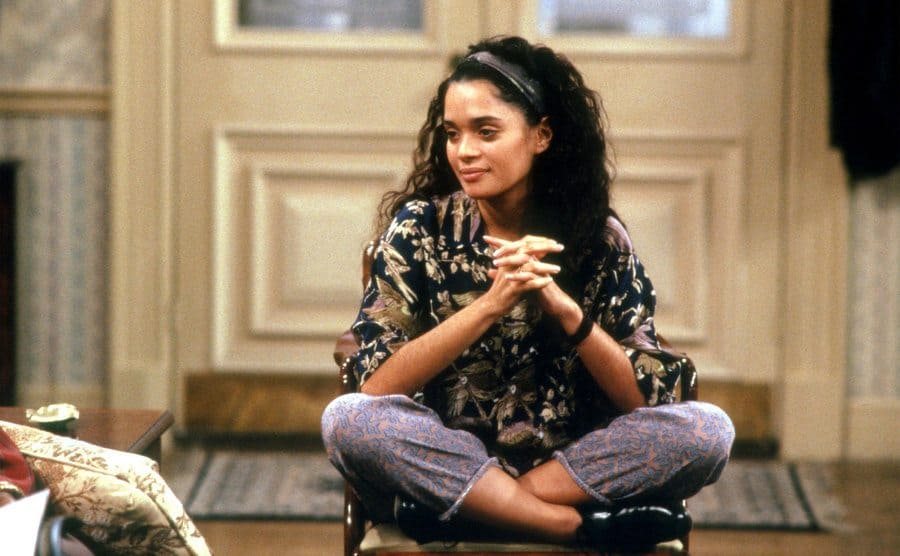 Lisa Bonet on the set of The Cosby Show as Denise Huxtable.