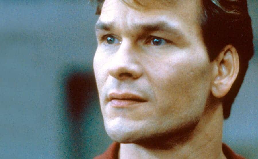 Close-up on Patrick Swayze on the set of Ghost.