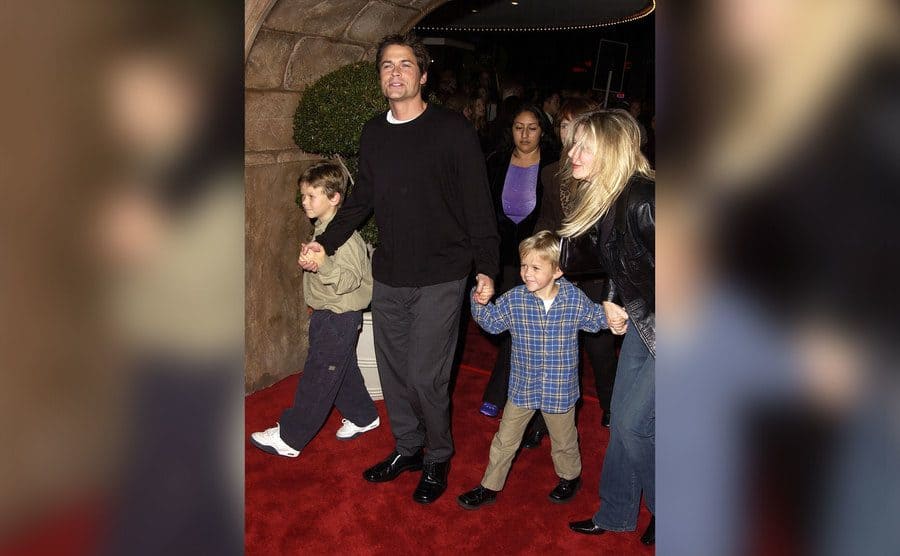 Rob Lowe, Sheryl Berkoff, and their kids during 