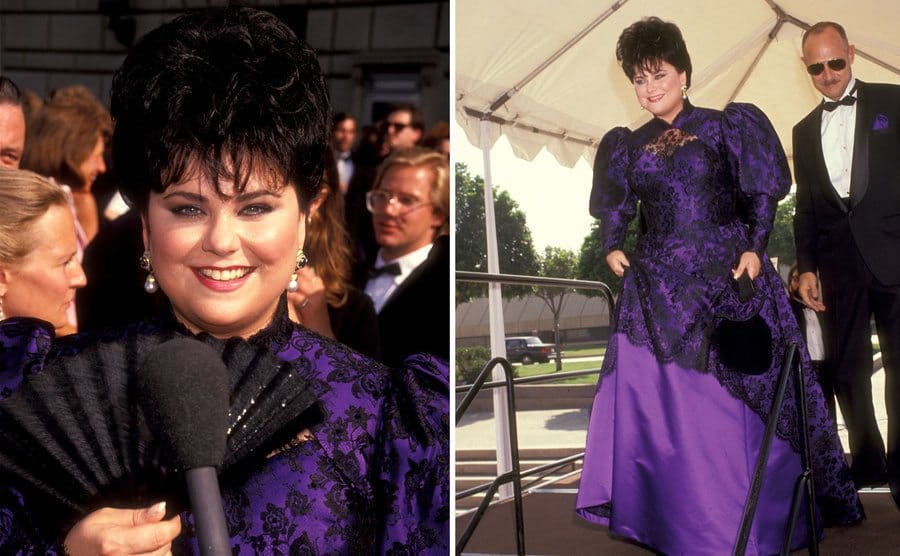 Delta Burke talks to the press at the Emmy Awards / Delta Burke and Gerald McRaney.