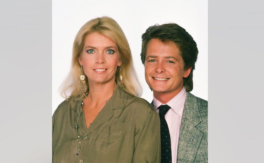 Michael J. Fox and Meredith Baxter pose together in a promo shot from the show.