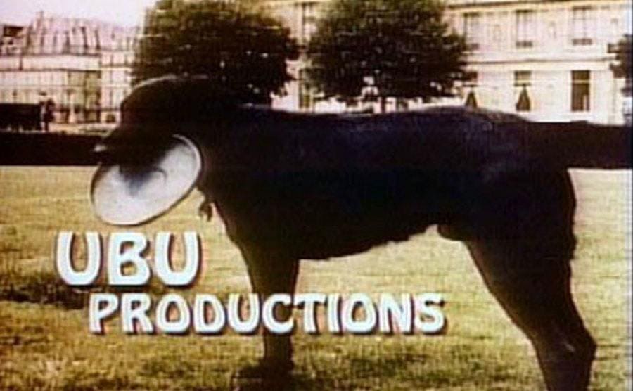 A screengrab at UBU productions logo featuring Goldberg's dog. 