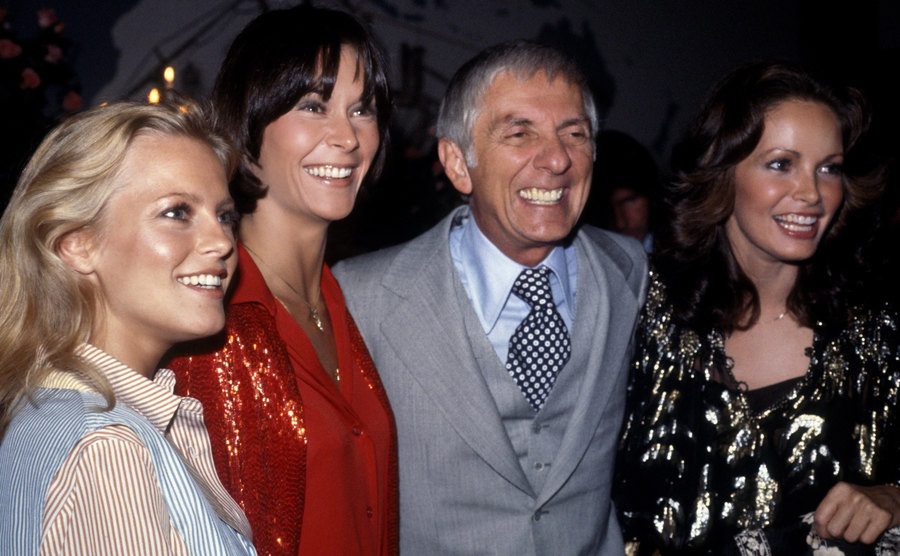 Charlie's Angels with Aaron Spelling circa 1978 in Los Angeles, California.