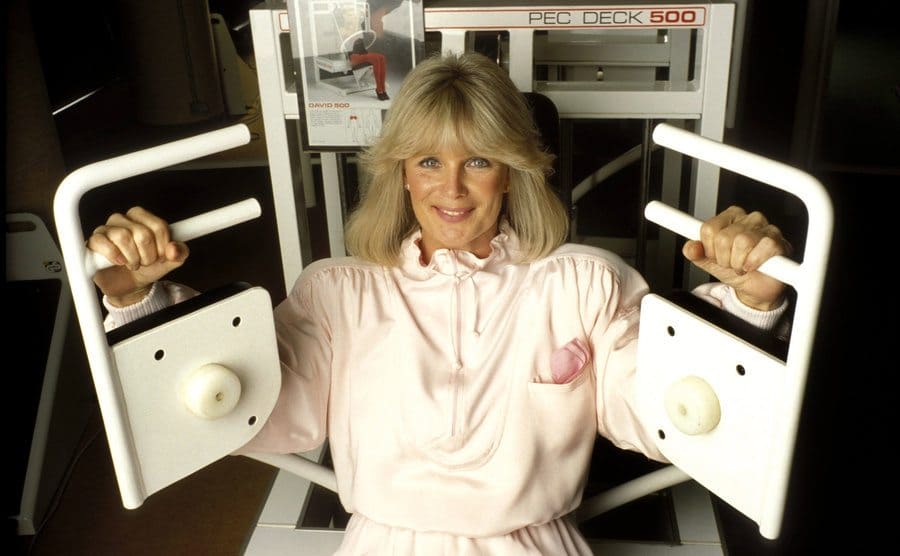 Linda Evans at the fitness studio.