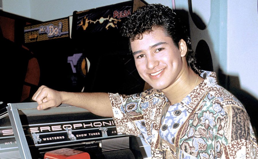 Mario Lopez on the set of Saved By The Bell.