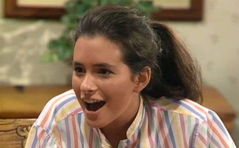April Lerman looks shocked in a still from Charles in Charge. 