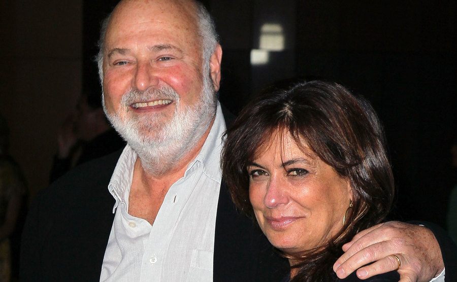 Rob Reiner and Michele Singer attend a premiere. 