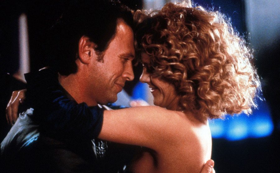 Meg Ryan and Billy Crystal embrace in the final shot of the film. 