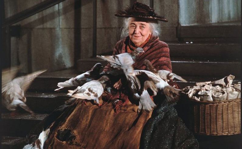 Jane Darwell as The Bird Woman in Mary Poppins.