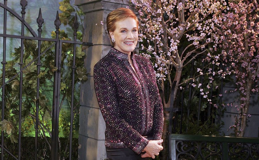 A portrait of Julie Andrews at a launching event.