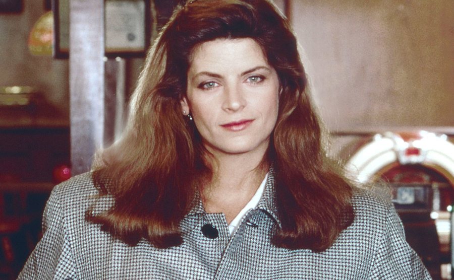A portrait of Alley on the set of Cheers.