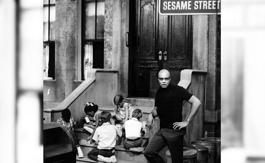 James Earl Jones guest stars on Sesame with children.