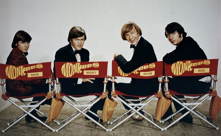 A photo of The Monkees on set.