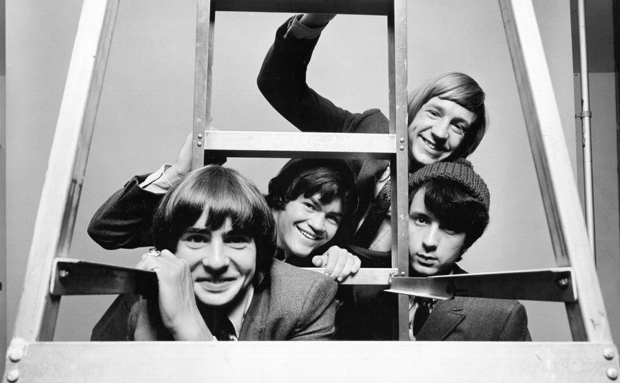 A photo of The Monkees on set.