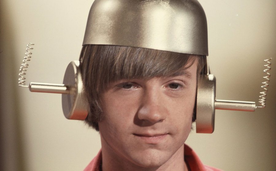 A headshot of Peter Tork on the set of the television show.