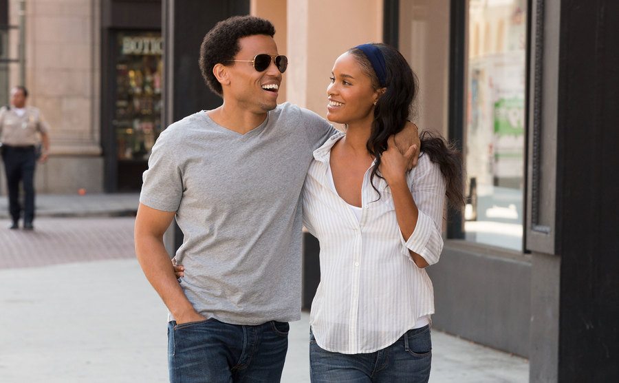 Michael Ealy and Joy Bryant in a still from the film.