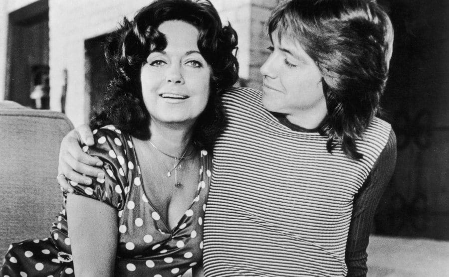 David Cassidy sits with his arm around his mother, actor Evelyn Ward while at home. 