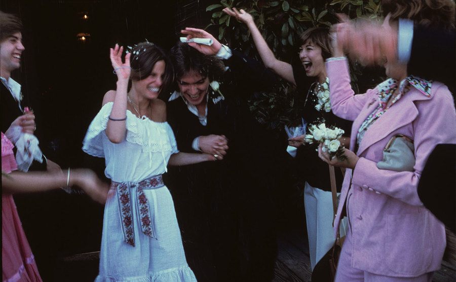 David Cassidy and Kay Lenz at their wedding. 