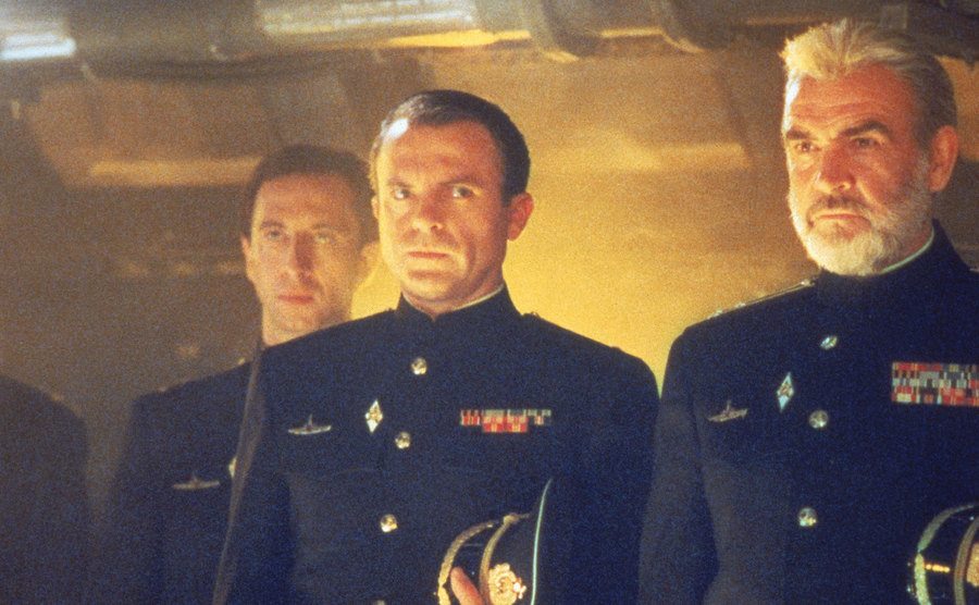 Sam Neill and Sean Connery in a movie still from The Hunt for Red October.