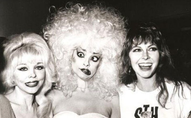 A photo of Angelyne, Nina Hagen, and Elvira in Hollywood.
