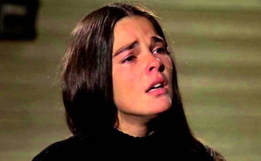 A movie still of Ali MacGraw’s famous line.