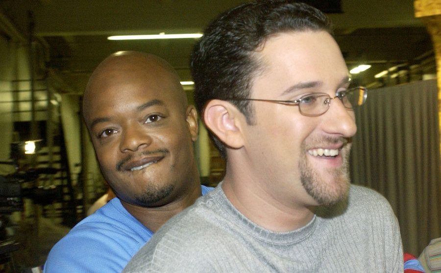 Todd Bridges and Dustin Diamond pose for a picture together.