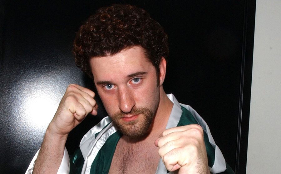 A picture of Dustin Diamond during Celebrity Boxing.