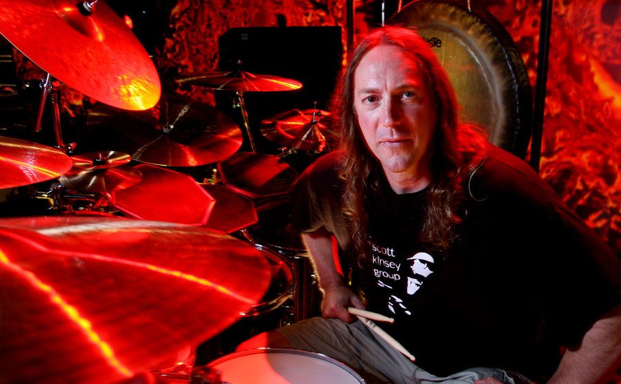 A photo of drummer Danny Carey of the rock band Tool.