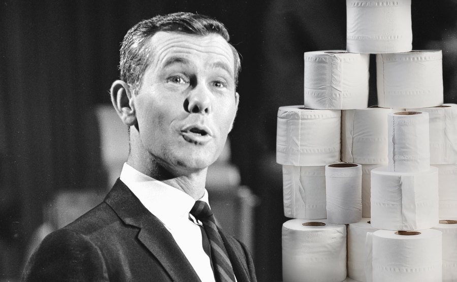 A picture of Carson from “The Tonight Show” / A toilet paper image.
