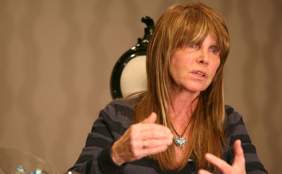 A photo of Susan Anspach speaking during an interview.