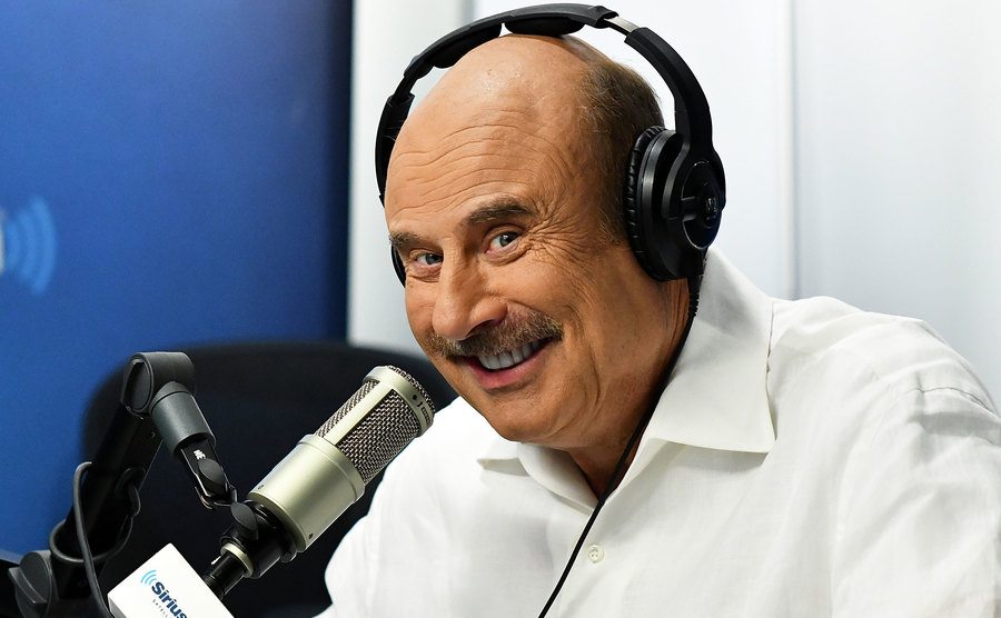 A picture of Dr. Phil visiting a radio show.