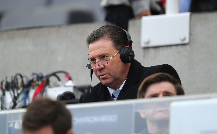 Chris Waddle looks on during the Barclays Premier League match. 