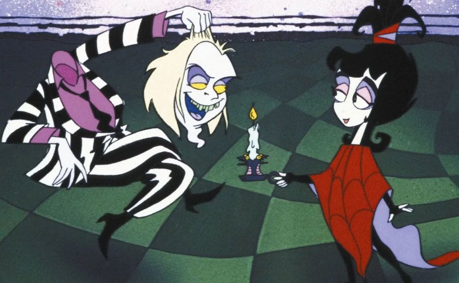 A still from the animated Beetlejuice. 