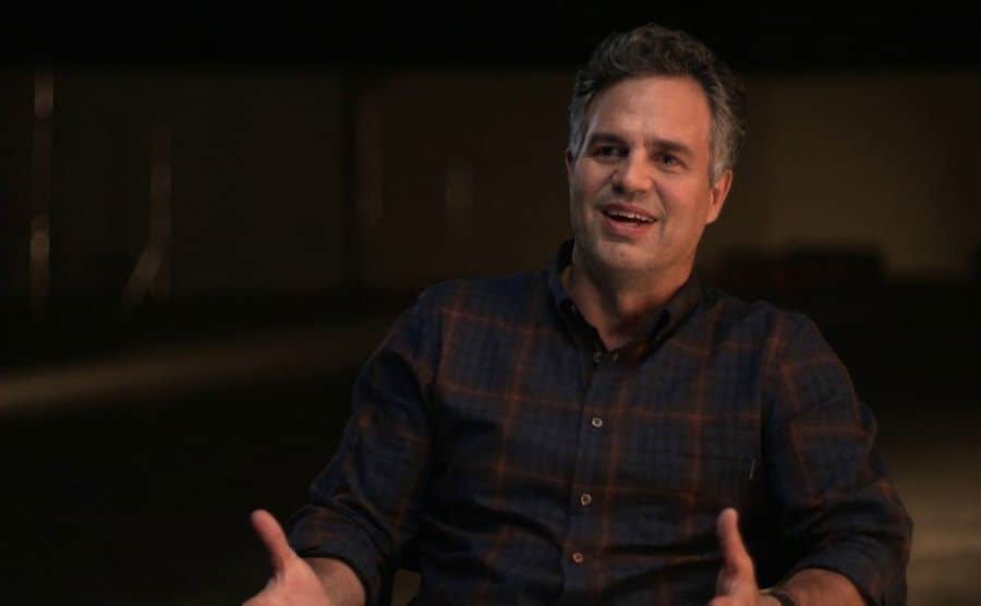 Ruffalo speaks during an interview.