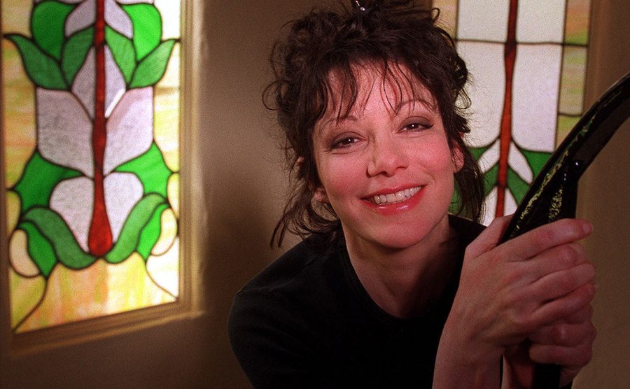 Amy Heckerling in the stair well of her home. 