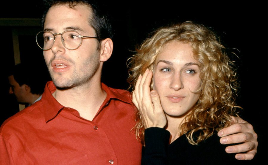 Matthew Broderick and Sarah Jessica Parker pose for a portrait. 
