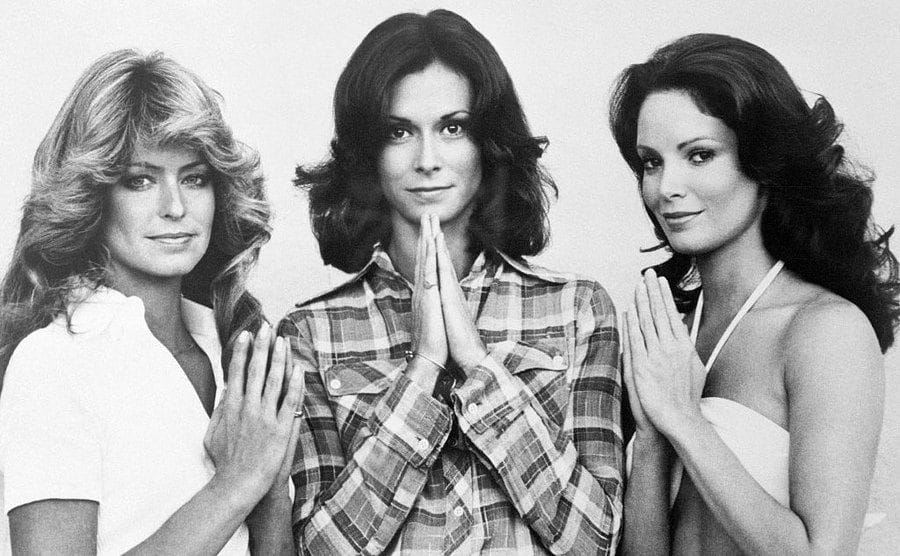 A picture of Farrah Fawcett, Kate Jackson, and Jaclyn Smith of Charlie's Angels.