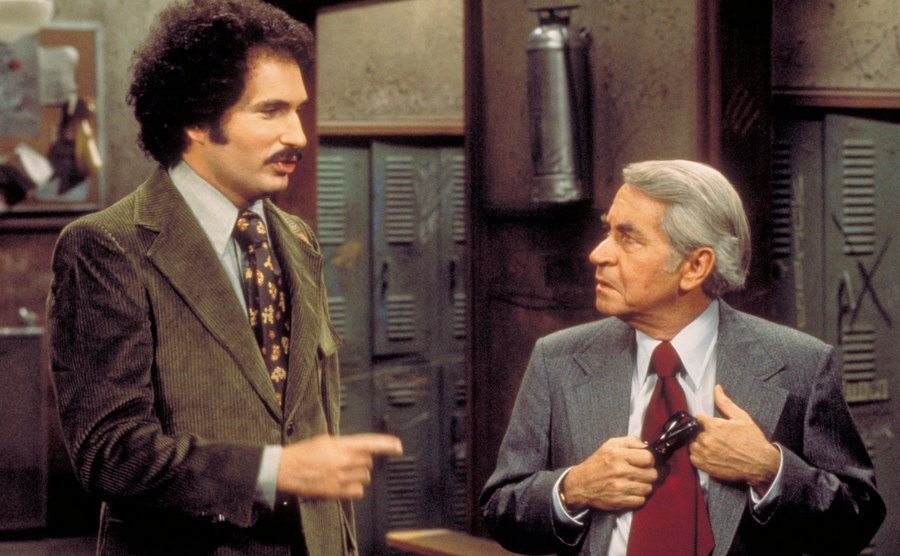 A still of Gabe Kaplan and John Sylvester White in a scene from the series.