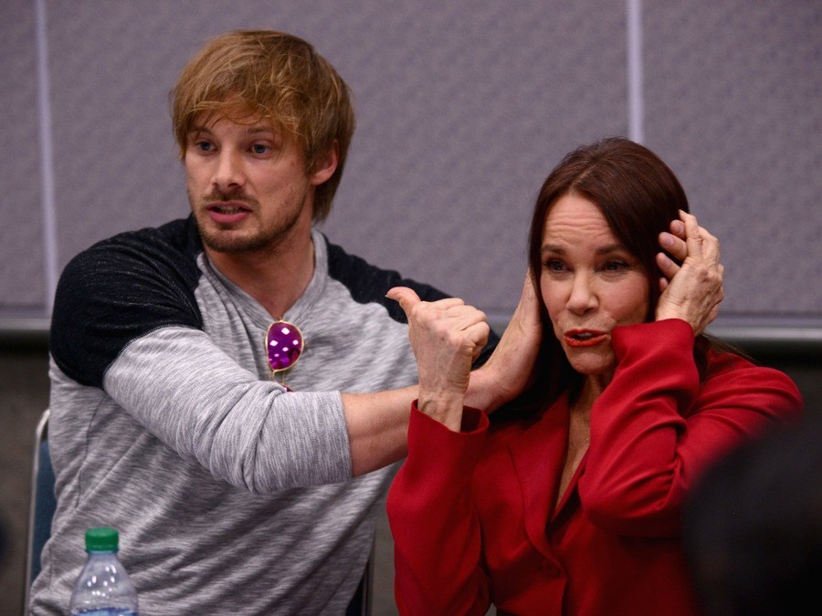 Actor Bradley James and actress Barbara Hershey promote A&E's 